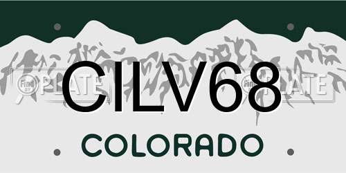 CILV68 Colorado License Plate
