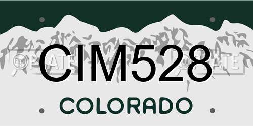CIM528 Colorado License Plate