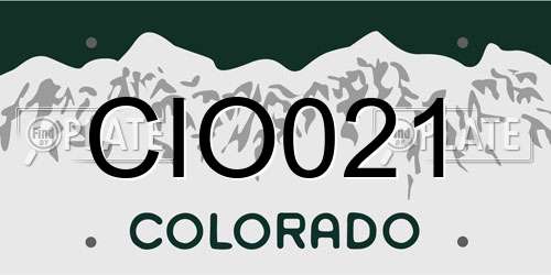 CIO021 Colorado License Plate
