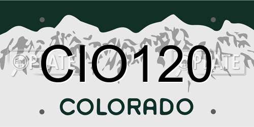 CIO120 Colorado License Plate