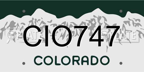 CIO747 Colorado License Plate