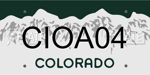 CIOA04 Colorado License Plate