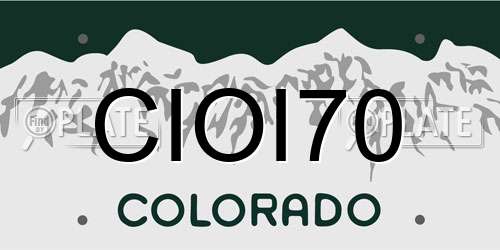 CIOI70 Colorado License Plate