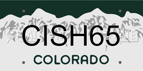 CISH65 Colorado License Plate