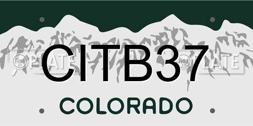 CITB37 Colorado License Plate