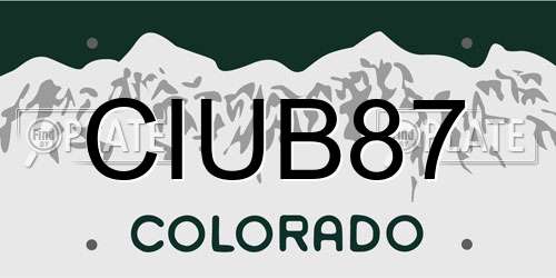 CIUB87 Colorado License Plate