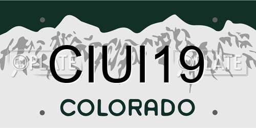 CIUI19 Colorado License Plate