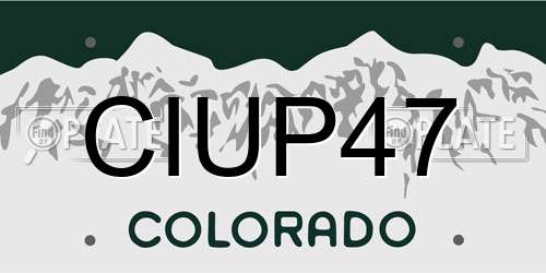 CIUP47 Colorado License Plate