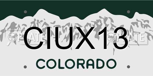 CIUX13 Colorado License Plate