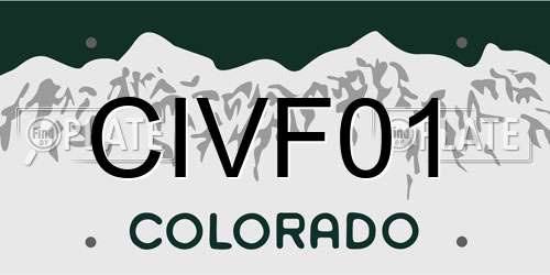 CIVF01 Colorado License Plate