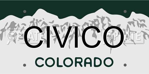 CIVICO Colorado License Plate