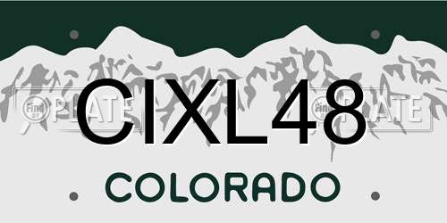 CIXL48 Colorado License Plate