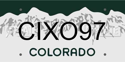 CIXO97 Colorado License Plate