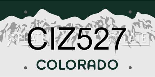 CIZ527 Colorado License Plate