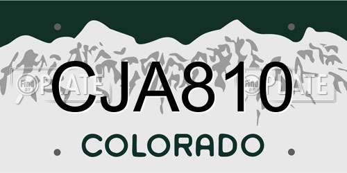 CJA810 Colorado License Plate