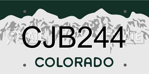 CJB244 Colorado License Plate