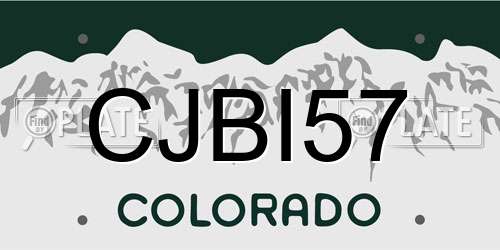 CJBI57 Colorado License Plate