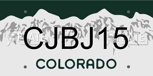 CJBJ15 Colorado License Plate