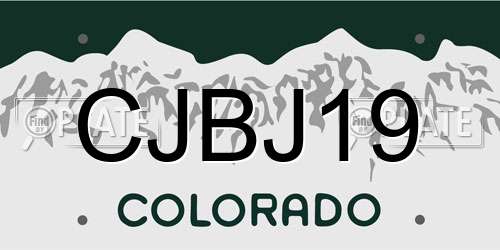 CJBJ19 Colorado License Plate