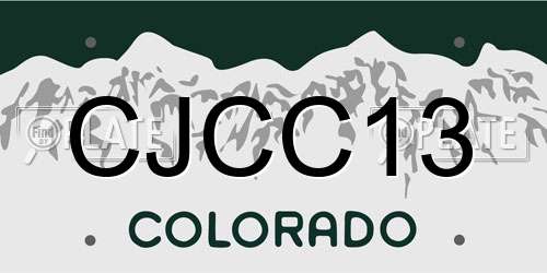 CJCC13 Colorado License Plate