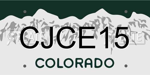 CJCE15 Colorado License Plate
