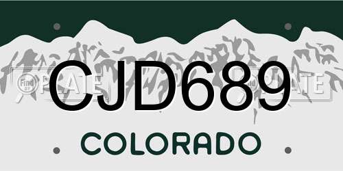 CJD689 Colorado License Plate