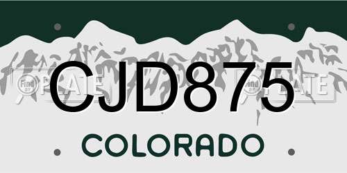 CJD875 Colorado License Plate