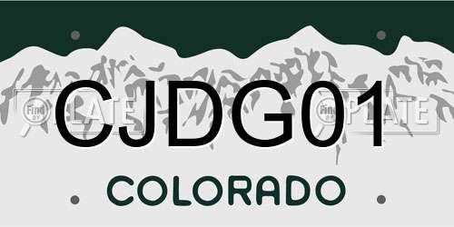 CJDG01 Colorado License Plate