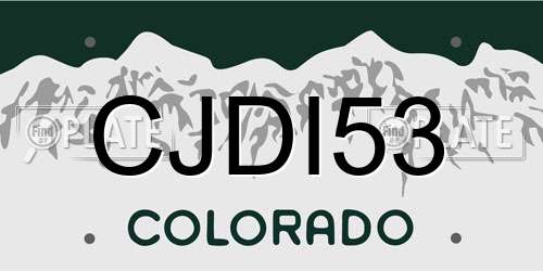 CJDI53 Colorado License Plate