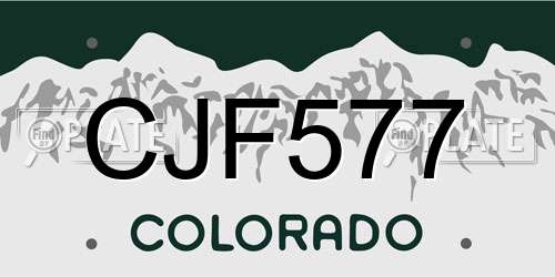CJF577 Colorado License Plate