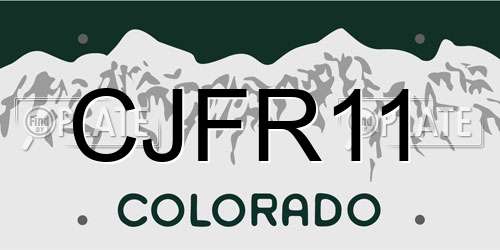 CJFR11 Colorado License Plate