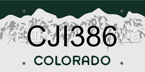 CJI386 Colorado License Plate