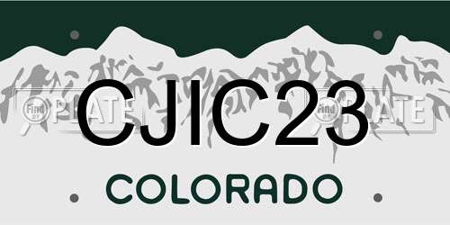 CJIC23 Colorado License Plate