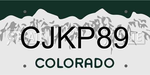 CJKP89 Colorado License Plate
