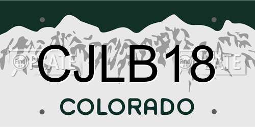 CJLB18 Colorado License Plate