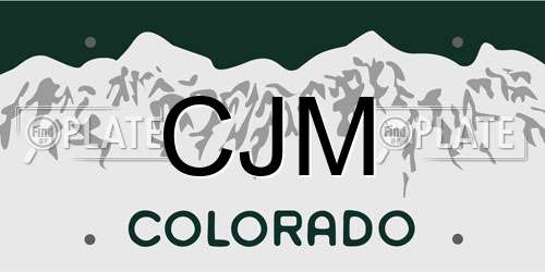 CJM Colorado License Plate