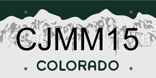 CJMM15 Colorado License Plate
