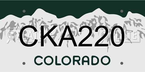 CKA220 Colorado License Plate