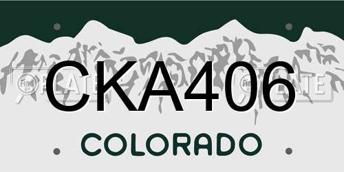 CKA406 Colorado License Plate