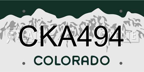 CKA494 Colorado License Plate