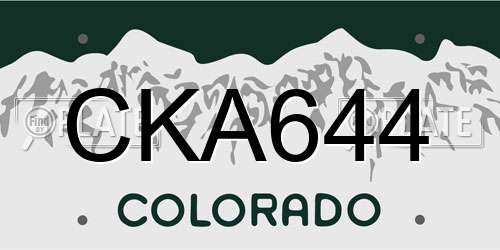CKA644 Colorado License Plate