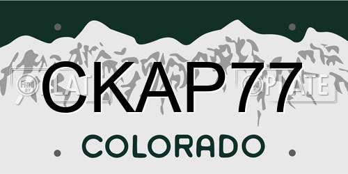 CKAP77 Colorado License Plate