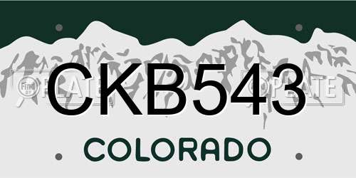 CKB543 Colorado License Plate