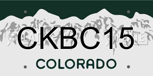 CKBC15 Colorado License Plate