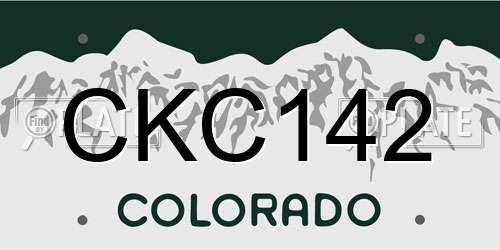 CKC142 Colorado License Plate