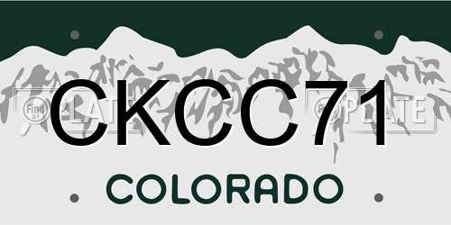 CKCC71 Colorado License Plate