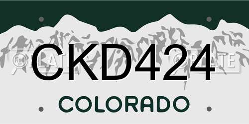 CKD424 Colorado License Plate