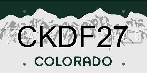 CKDF27 Colorado License Plate