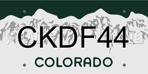 CKDF44 Colorado License Plate