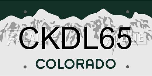 CKDL65 Colorado License Plate